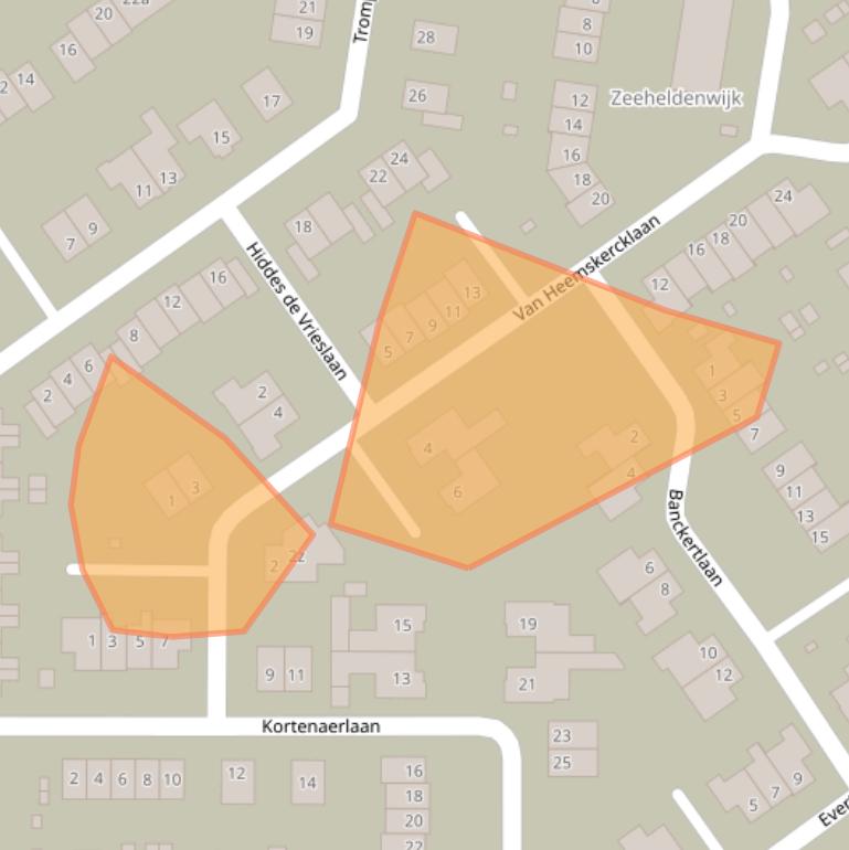 Kaart van postcodegebied 8323BH.