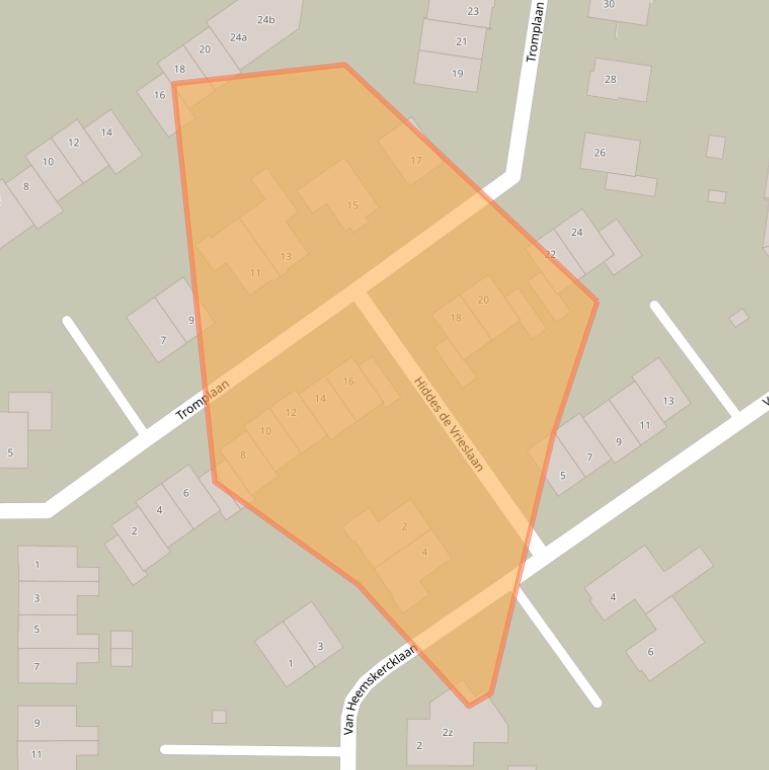 Kaart van postcodegebied 8323BJ.