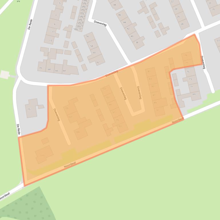 Kaart van postcodegebied 8325AJ.