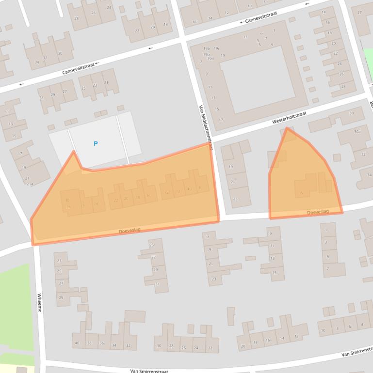 Kaart van postcodegebied 8325AK.