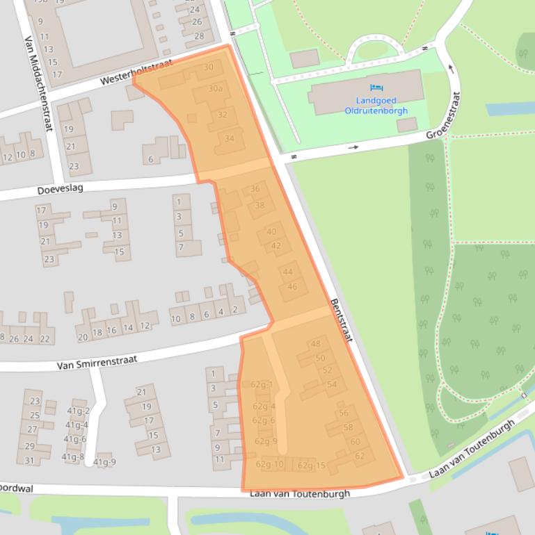 Kaart van postcodegebied 8325AT.