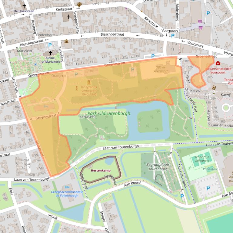 Kaart van postcodegebied 8325AZ.