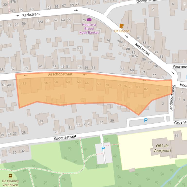 Kaart van postcodegebied 8325BD.