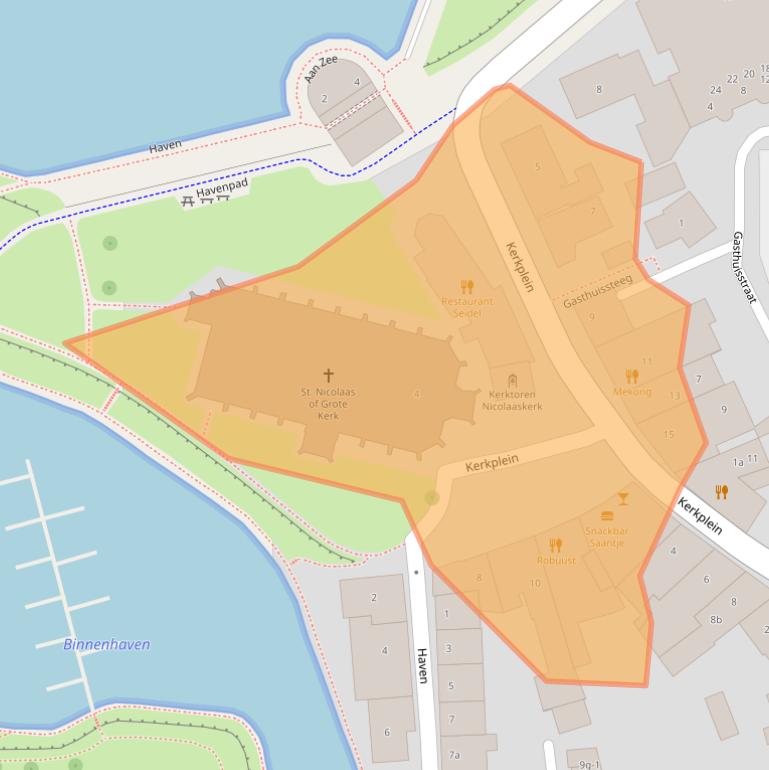 Kaart van postcodegebied 8325BN.