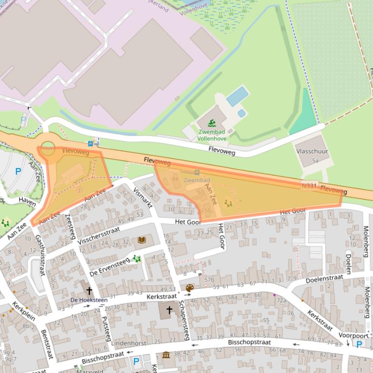 Kaart van postcodegebied 8325BW.