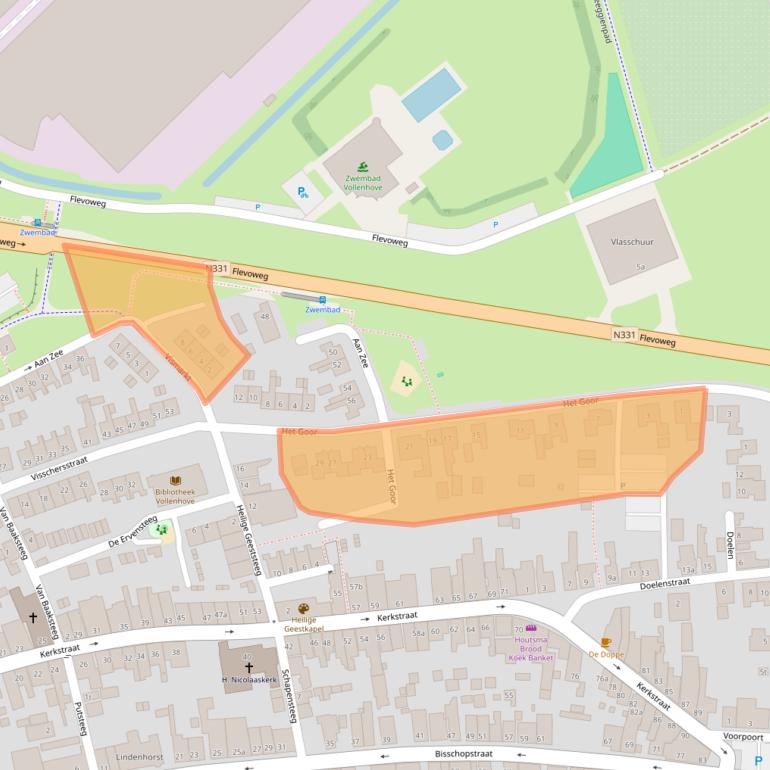 Kaart van postcodegebied 8325BX.
