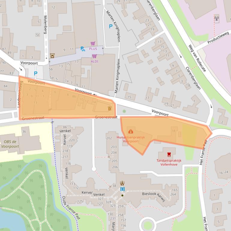 Kaart van postcodegebied 8325CM.