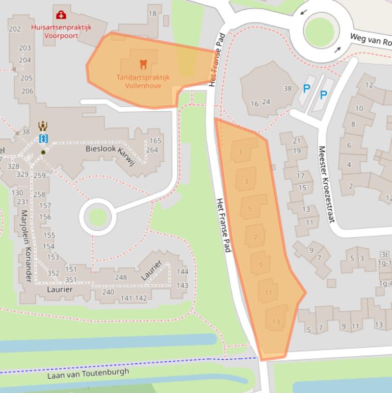 Kaart van postcodegebied 8325CN.