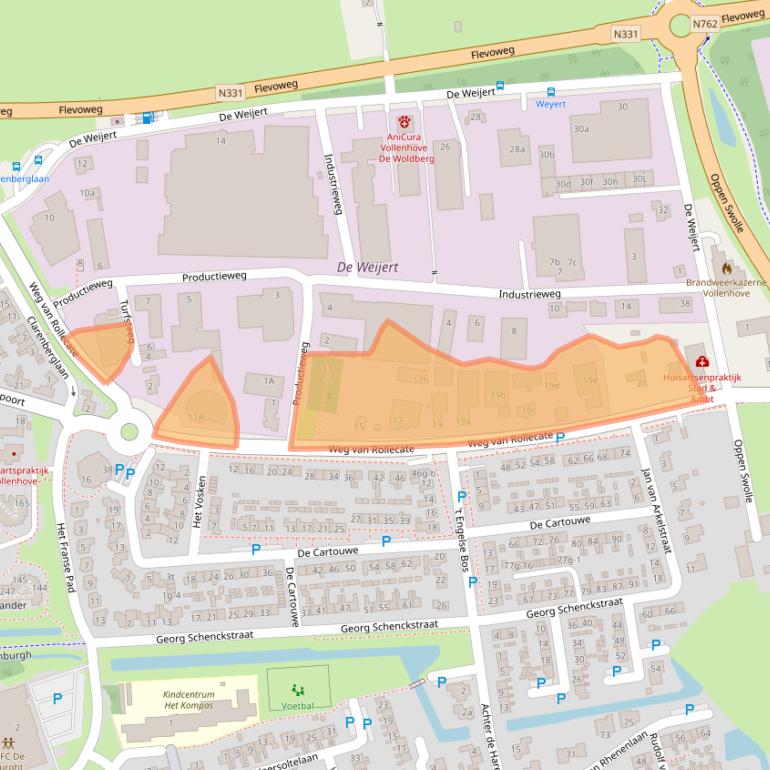 Kaart van postcodegebied 8325CP.