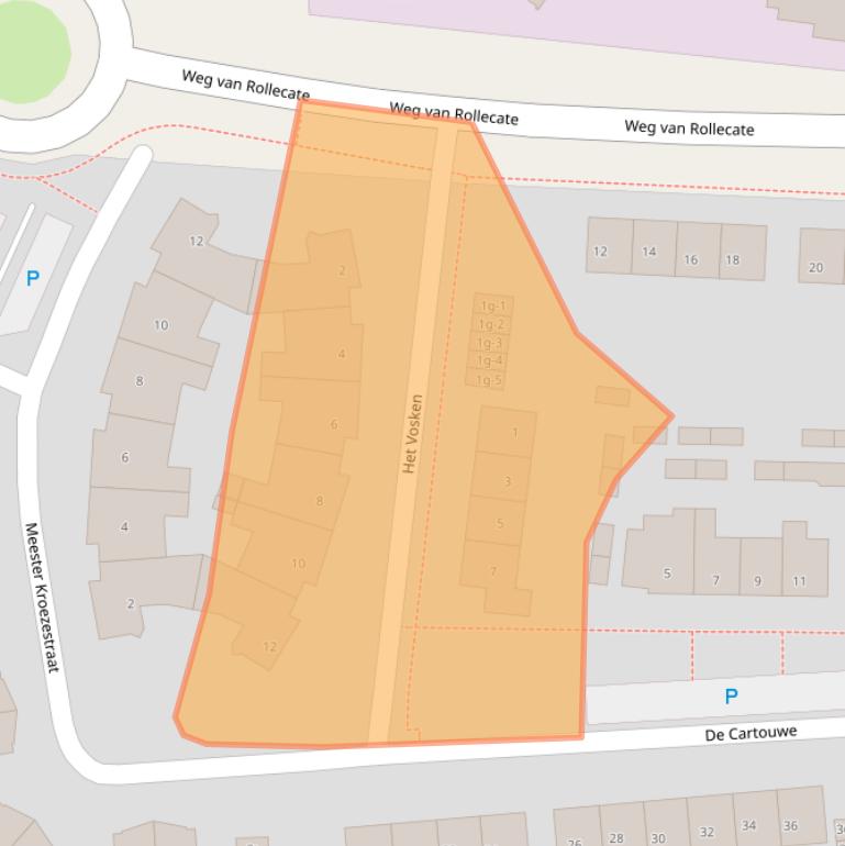 Kaart van postcodegebied 8325CT.