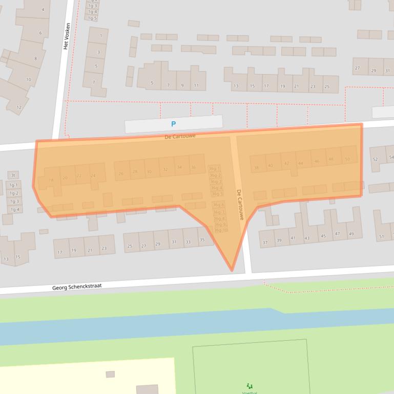 Kaart van postcodegebied 8325CX.