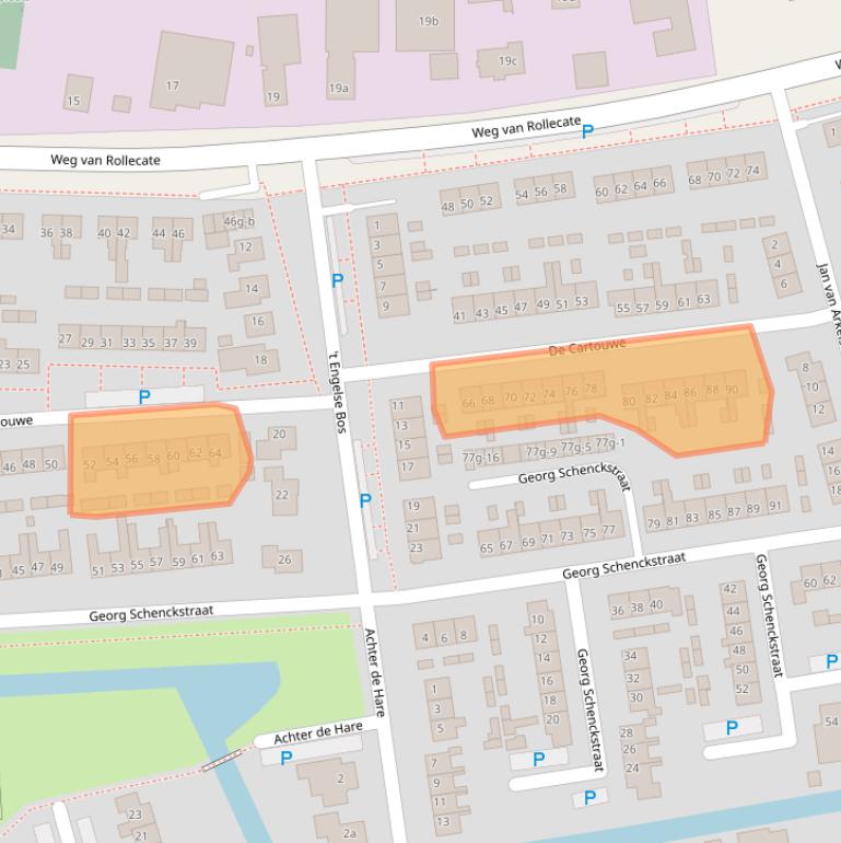 Kaart van postcodegebied 8325CZ.