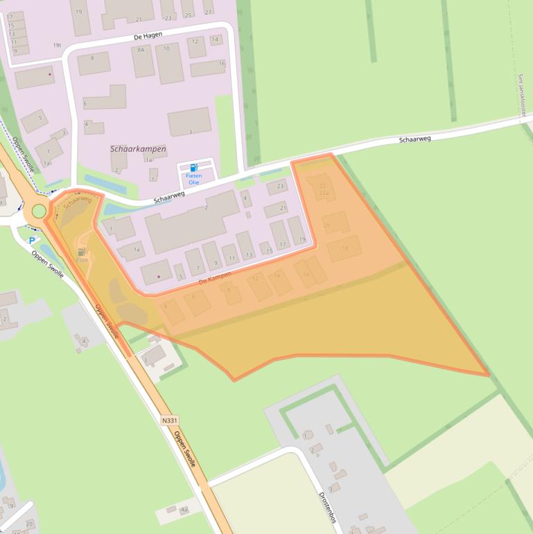 Kaart van postcodegebied 8325DE.