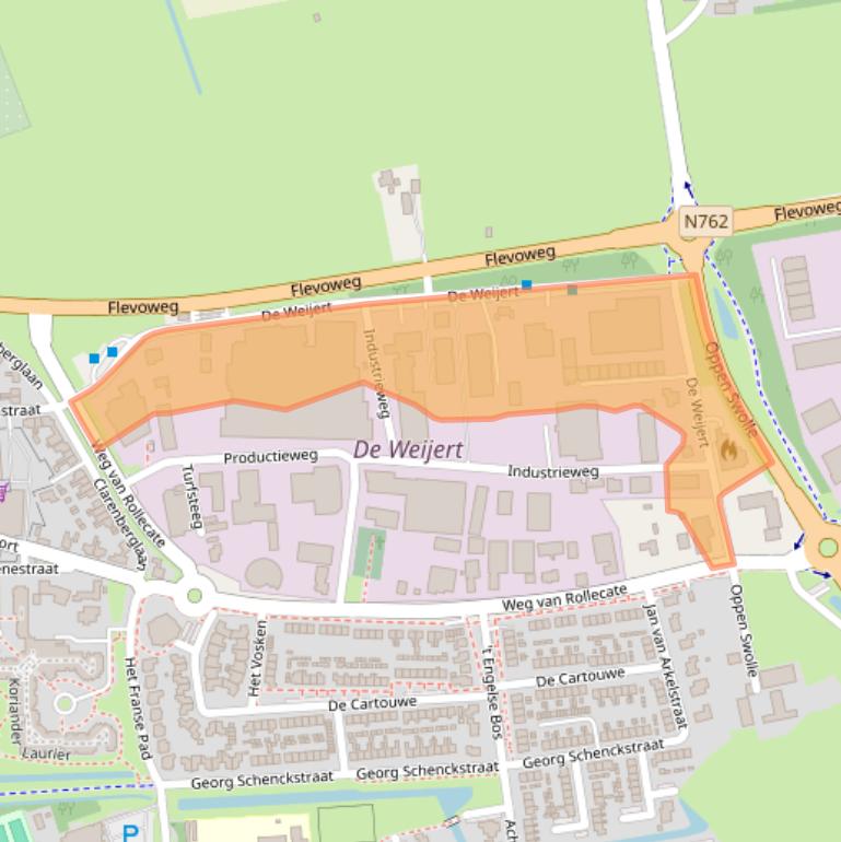 Kaart van postcodegebied 8325EM.