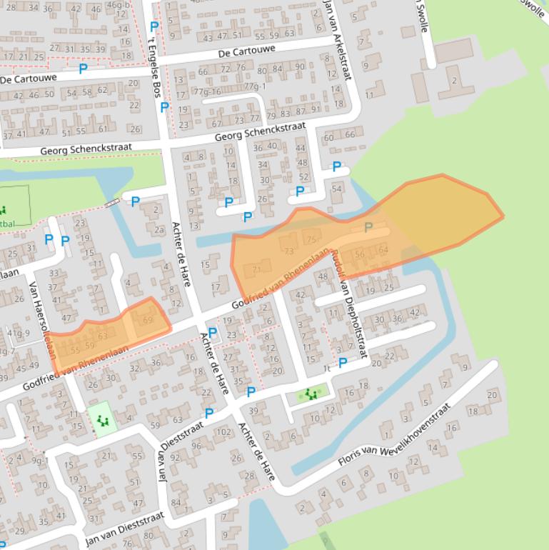 Kaart van postcodegebied 8325EW.