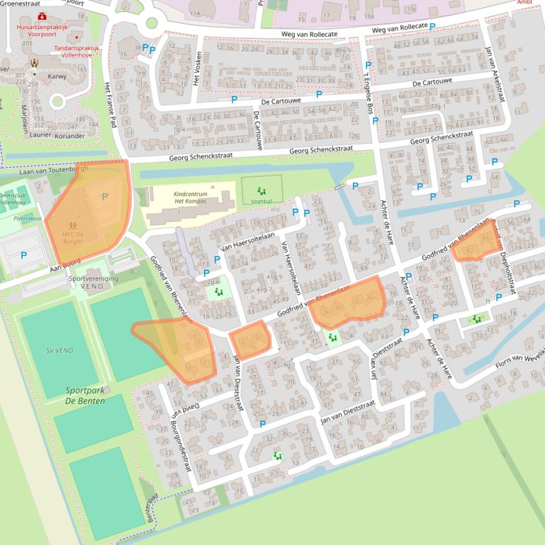 Kaart van postcodegebied 8325EX.