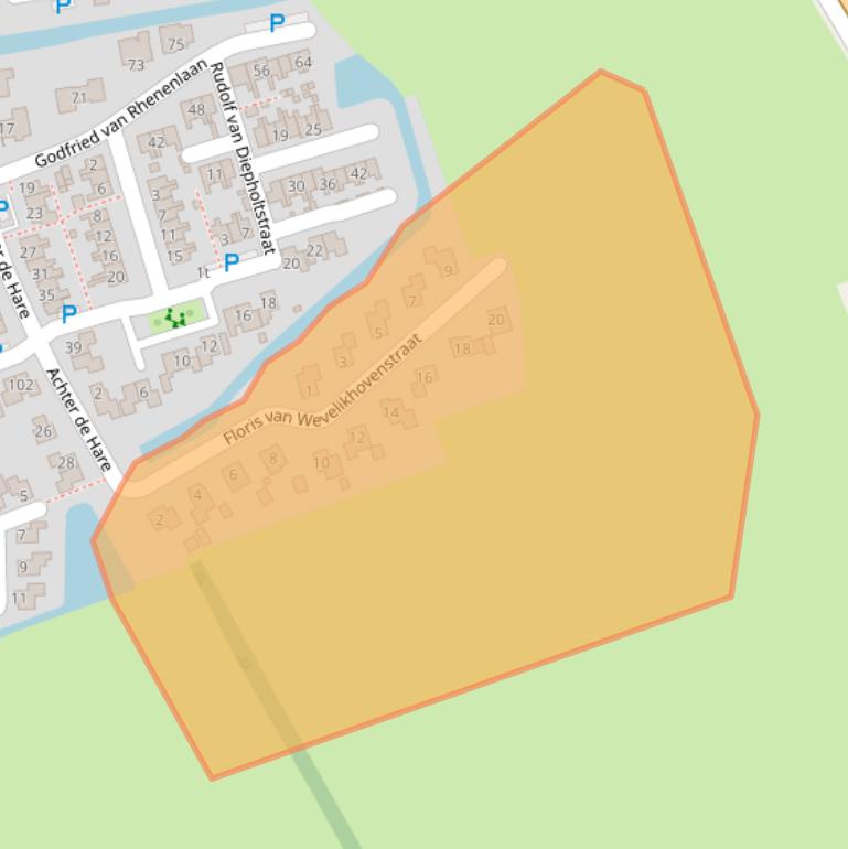 Kaart van postcodegebied 8325GD.