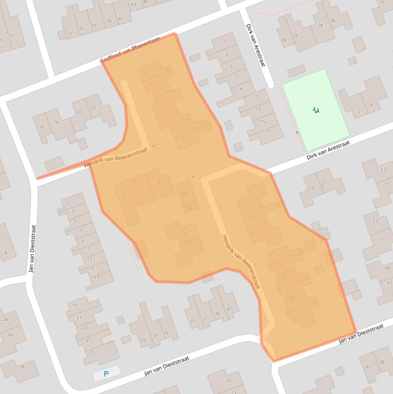 Kaart van postcodegebied 8325GH.