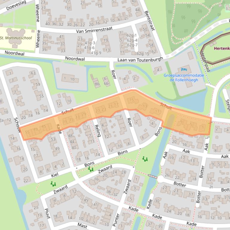 Kaart van postcodegebied 8325HH.