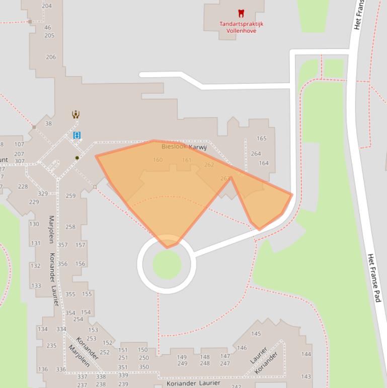 Kaart van postcodegebied 8325LC.