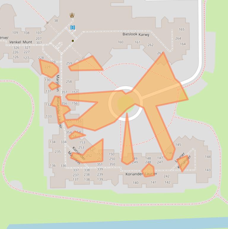 Kaart van postcodegebied 8325LK.