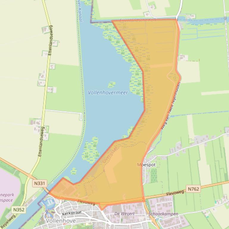 Kaart van postcodegebied 8325PA.