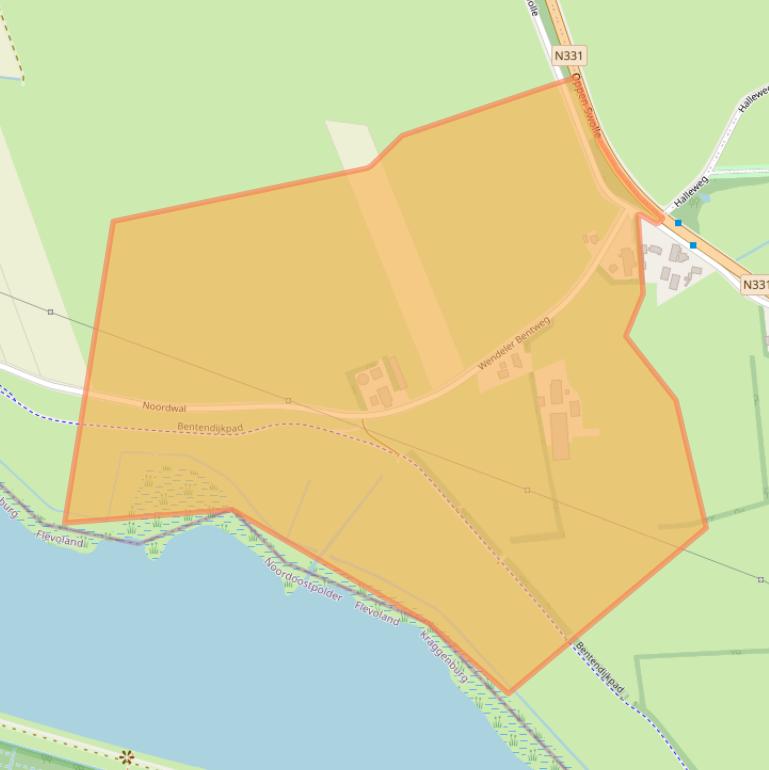 Kaart van postcodegebied 8325PL.