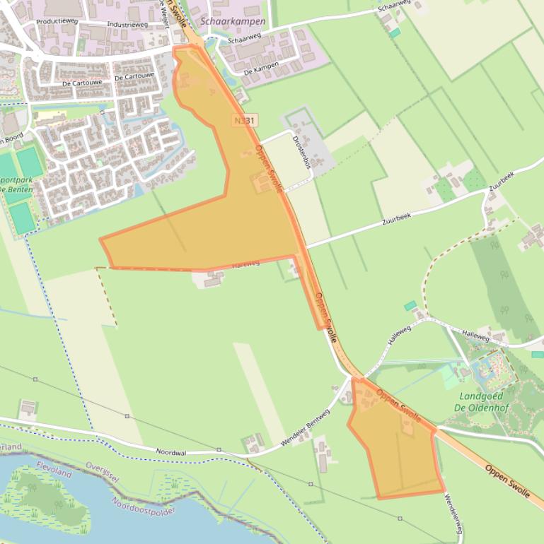 Kaart van postcodegebied 8325PN.