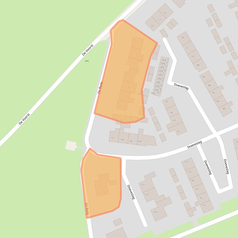 Kaart van postcodegebied 8325XA.