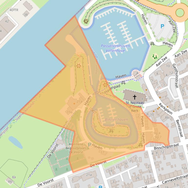 Kaart van postcodegebied 8325XE.