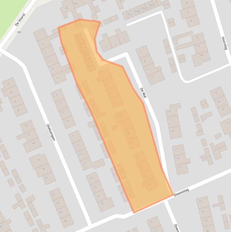 Kaart van postcodegebied 8325XK.