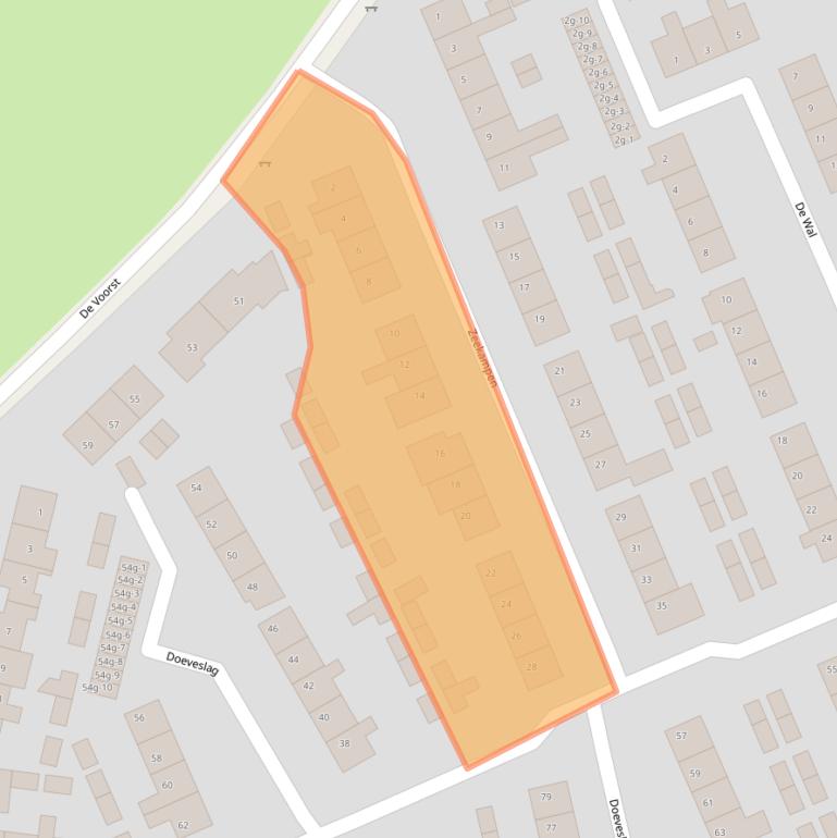 Kaart van postcodegebied 8325XM.