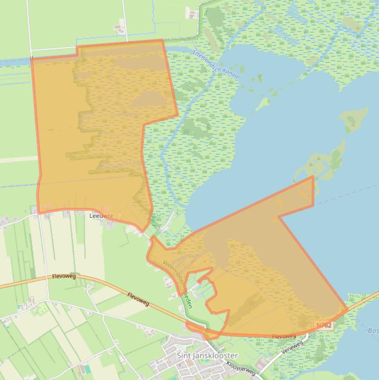 Kaart van postcodegebied 8326AB.