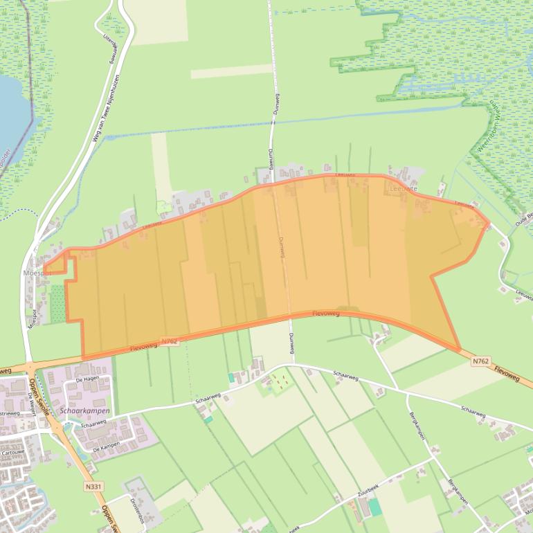 Kaart van postcodegebied 8326AC.