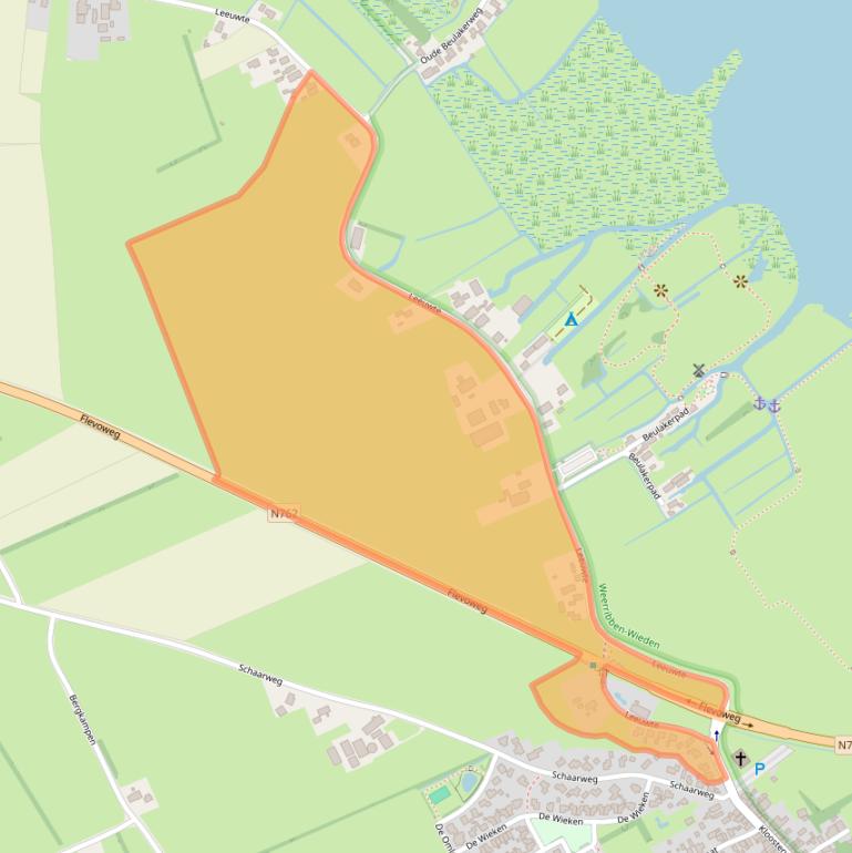 Kaart van postcodegebied 8326AD.