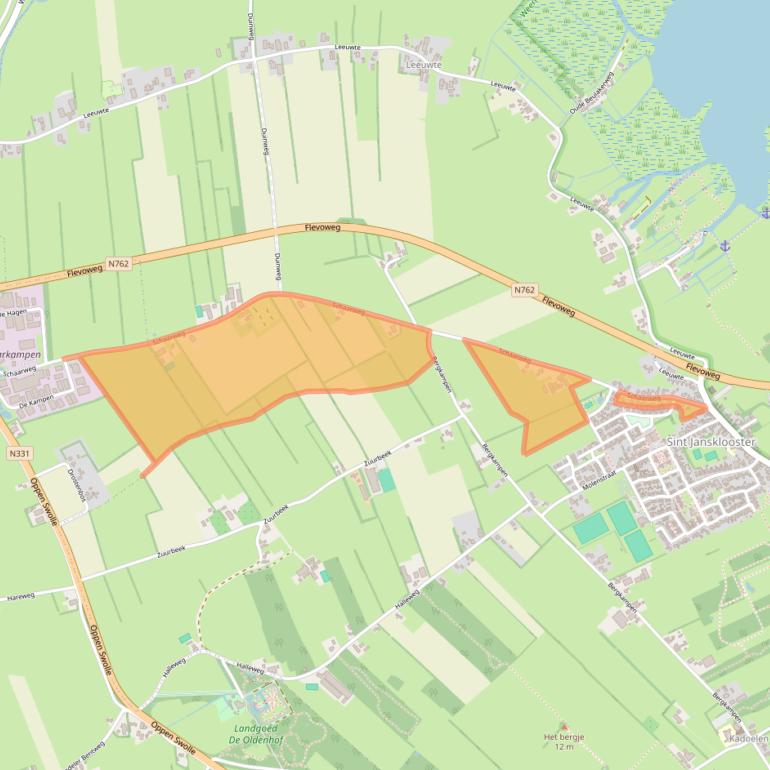 Kaart van postcodegebied 8326AK.