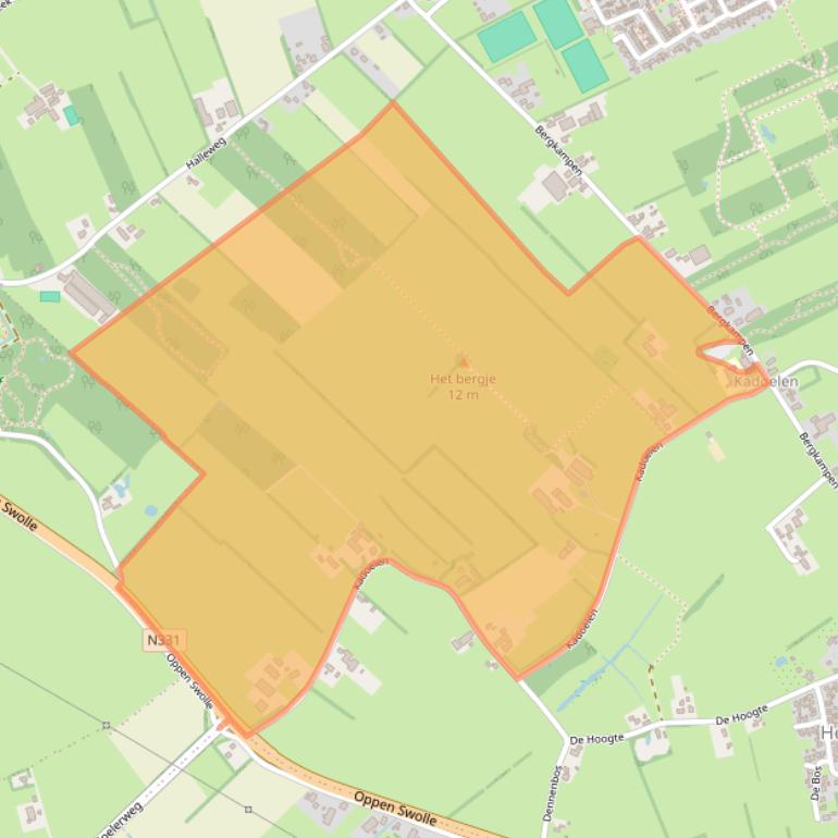 Kaart van postcodegebied 8326BA.