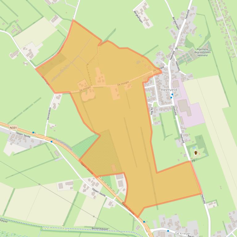 Kaart van postcodegebied 8326BD.