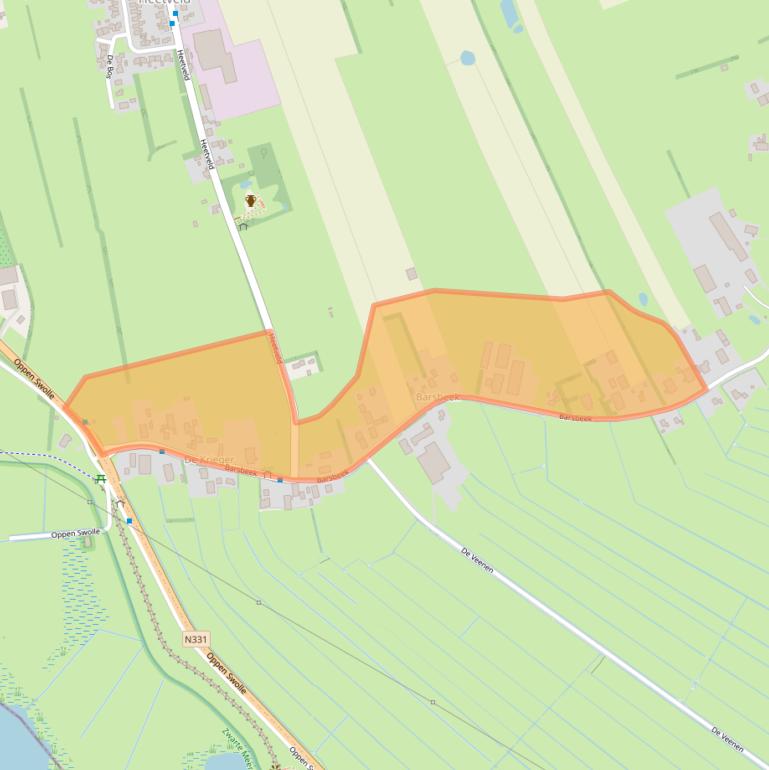 Kaart van postcodegebied 8326BR.