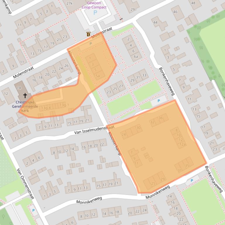 Kaart van postcodegebied 8326CN.