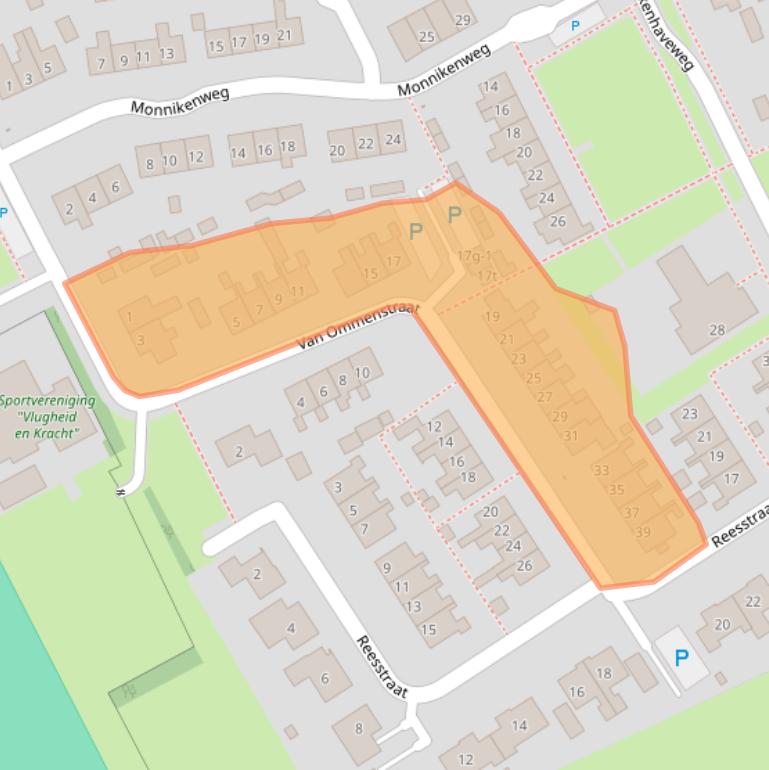 Kaart van postcodegebied 8326CP.