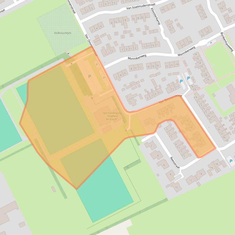 Kaart van postcodegebied 8326CR.