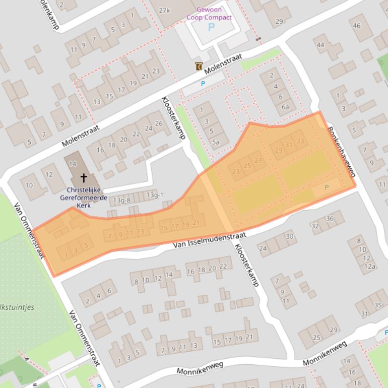 Kaart van postcodegebied 8326CS.