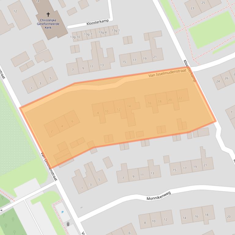 Kaart van postcodegebied 8326CT.