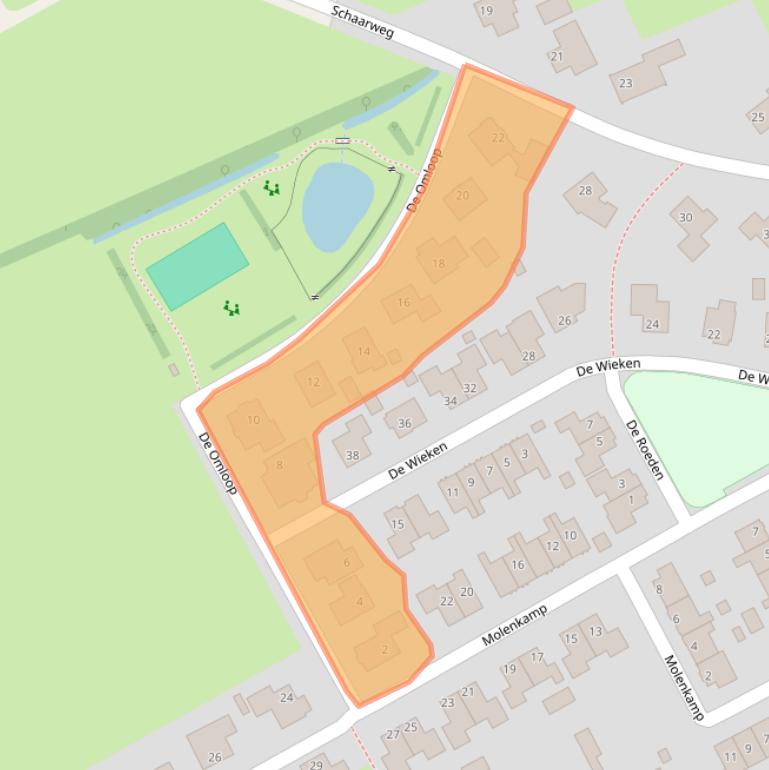 Kaart van postcodegebied 8326DM.