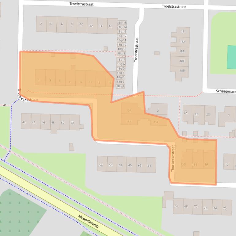 Kaart van postcodegebied 8331AL.