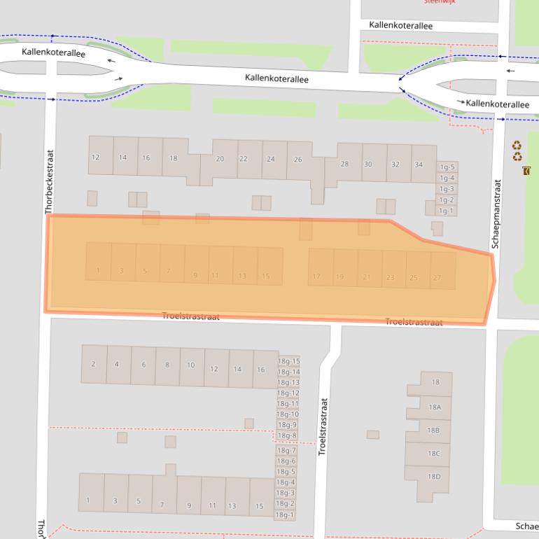 Kaart van postcodegebied 8331AS.