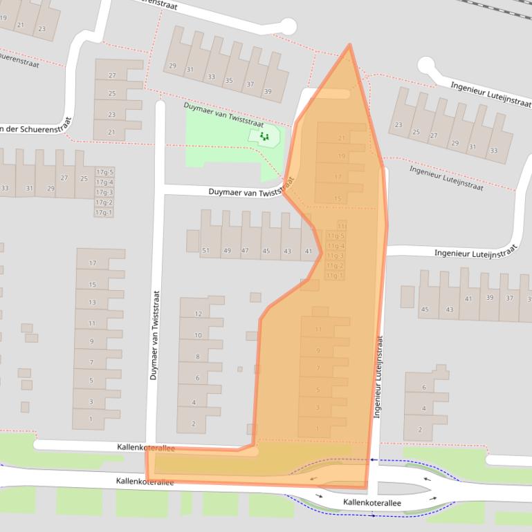 Kaart van postcodegebied 8331AZ.