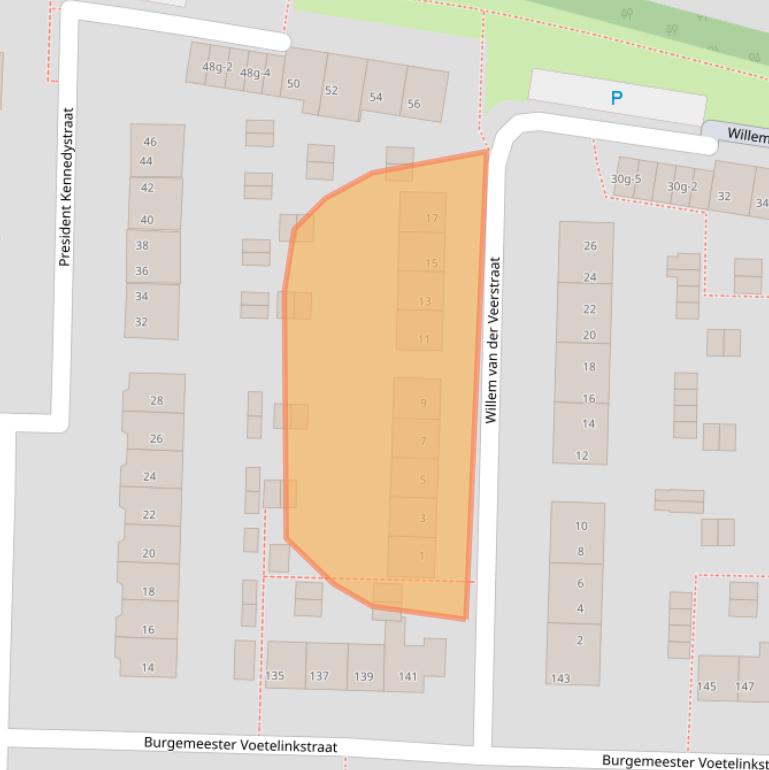 Kaart van postcodegebied 8331BJ.