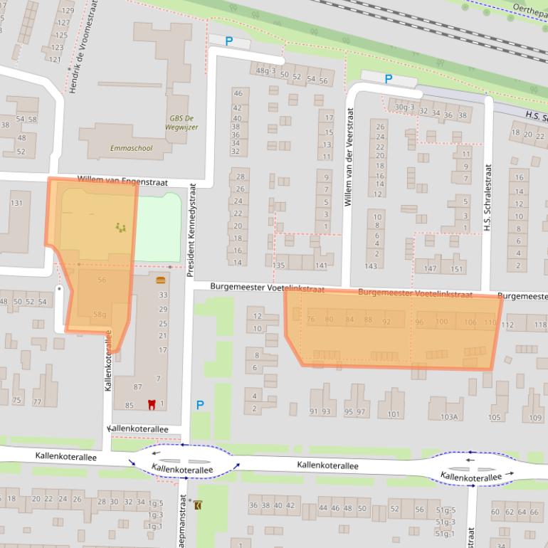Kaart van postcodegebied 8331BZ.